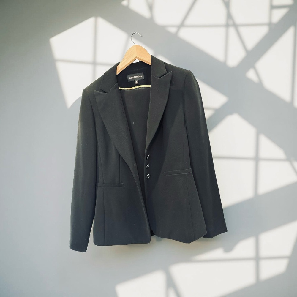 Black Tailored Blazer Classic Suit Jacket